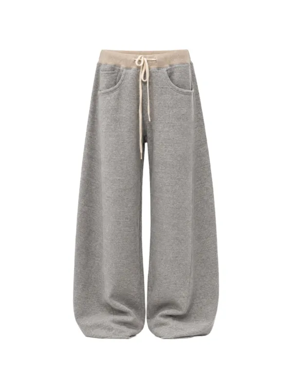 Darted barrel-leg track pants